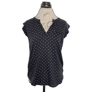 Anne Carson Size Small Womens Polka Dots Blouse Popover Short Sleeve Corpcore